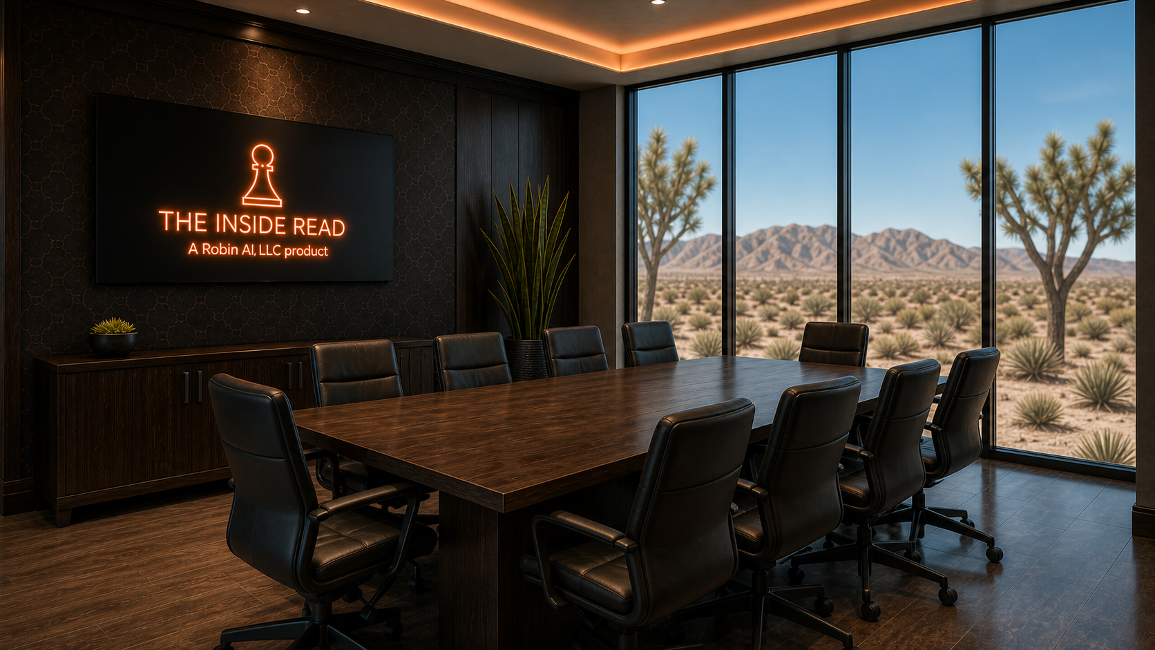 The Sample Read conference room with Stella, source documents, and review display