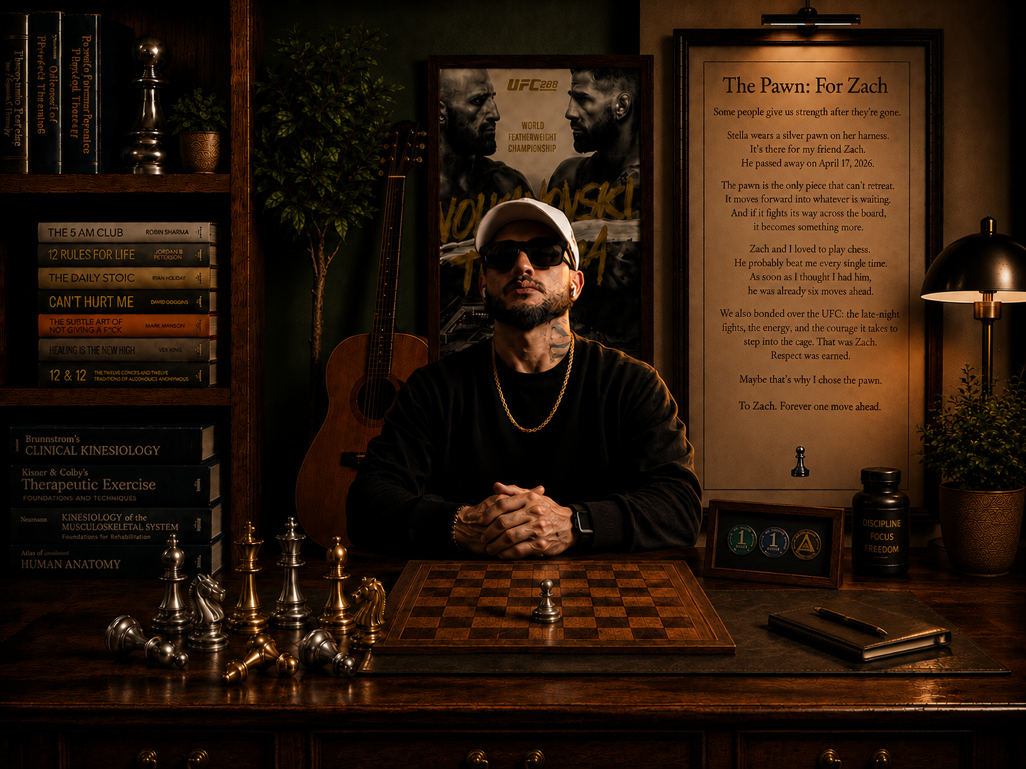 A warm chess study created in memory of Zach
